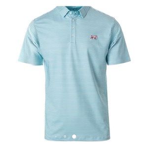 Fieldstone polo shirt baby blue stripe 2XL cooling, anti microbial 4 way stretch